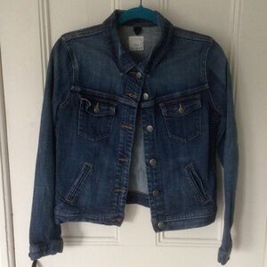J. Crew Classic Denim Jacket Medium Dark Wash Blue Women’s Small Jean Jacket